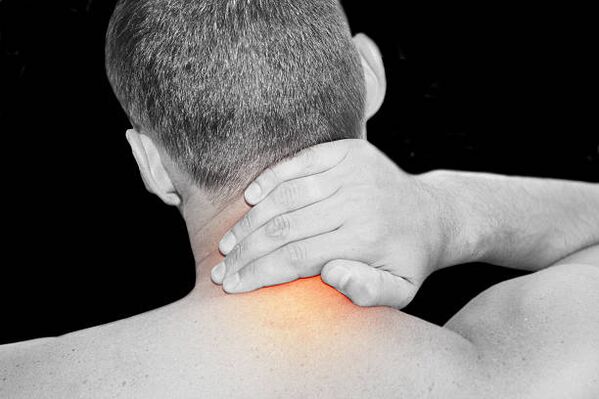 Osteochondrosis of the cervical spine in a person